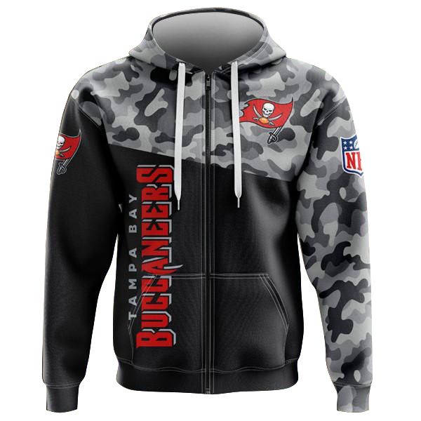 Camo Tampa Bay Buccaneers Zip Hoodie Sweatshirt 2