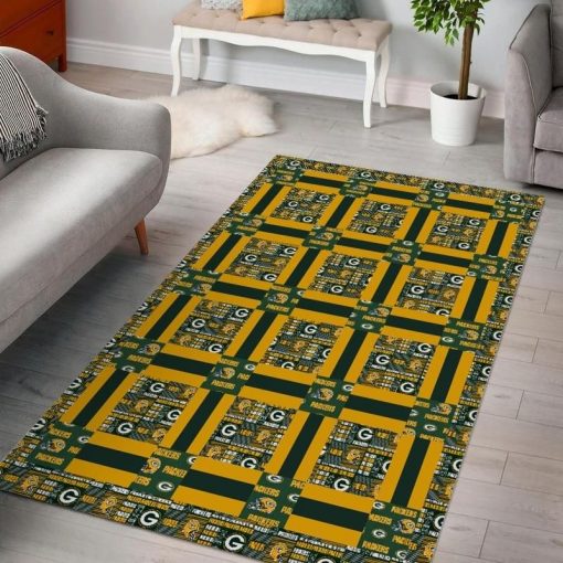 Green Bay Packers Ver 12 Rug All Over Print Logo Custom Area Rug Carpet Full Sizes Home Living Rug Carpet Decor