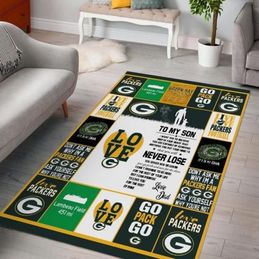 Green Bay Packers Ver 15 Rug All Over Print Logo Custom Area Rug Carpet Full Sizes Home Living Rug Carpet Decor