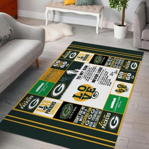 Green Bay Packers Ver 4 Rug All Over Print Logo Custom Area Rug Carpet Full Sizes Home Living Rug Carpet Decor