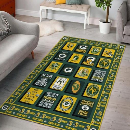 Green Bay Packers Ver 6 Rug All Over Print Logo Custom Area Rug Carpet Full Sizes Home Living Rug Carpet Decor