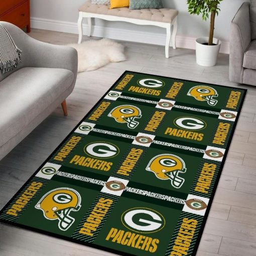 Green Bay Packers Ver 2 Rug All Over Print Logo Custom Area Rug Carpet Full Sizes Home Living Rug Carpet Decor