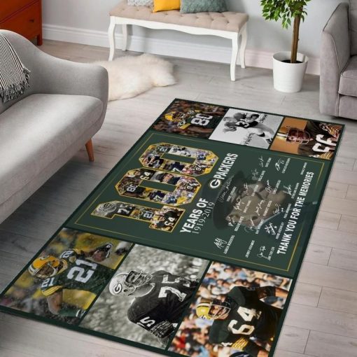 100th Green Bay Packers Fan Made Rug All Over Print Logo Custom Area Rug Carpet Full Sizes Home Living Rug Carpet Decor