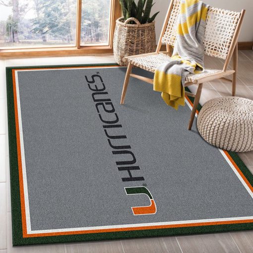 College Spirit Miami Sport Team Logo Rug All Over Print Logo Custom Area Rug Carpet Full Sizes Home Living Rug Carpet Decor