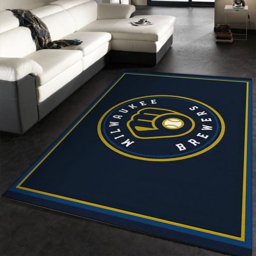 Milwaukee Brewers Imperial Spirit Rug Rug All Over Print Logo Custom Area Rug Carpet Full Sizes Home Living Rug Carpet Decor