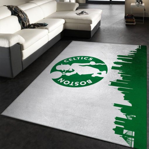 Boston Celtics Skyline Rug All Over Print Logo Custom Area Rug Carpet Full Sizes Home Living Rug Carpet Decor