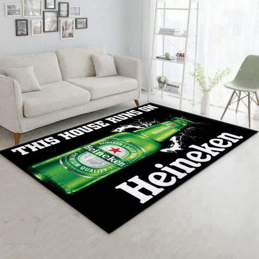 Heineken This House Runs On Rug All Over Print Logo Custom Area Rug Carpet Full Sizes Home Living Rug Carpet Decor