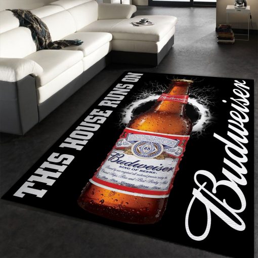 Budweiser This House Runs On Rug All Over Print Logo Custom Area Rug Carpet Full Sizes Home Living Rug Carpet Decor