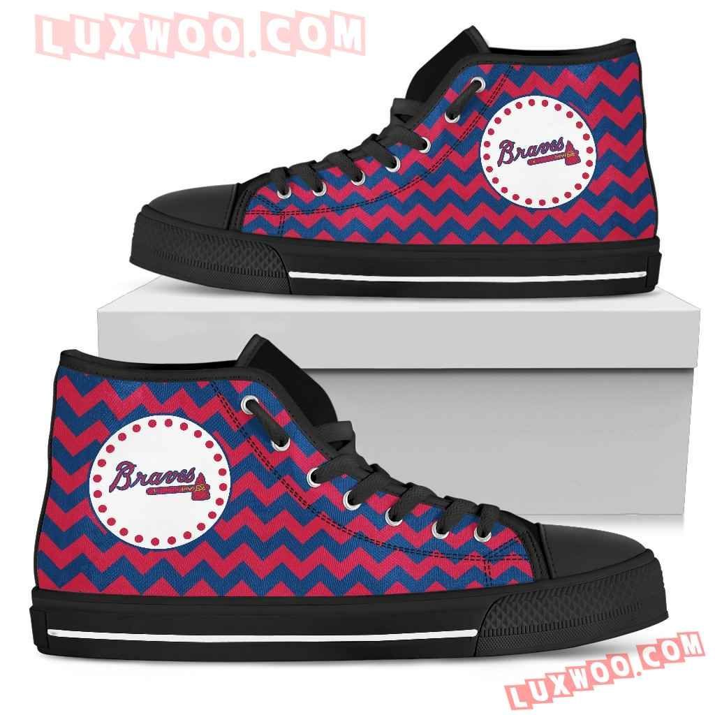 Chevron Broncos Atlanta Braves High Top Shoes Sport Sneakers