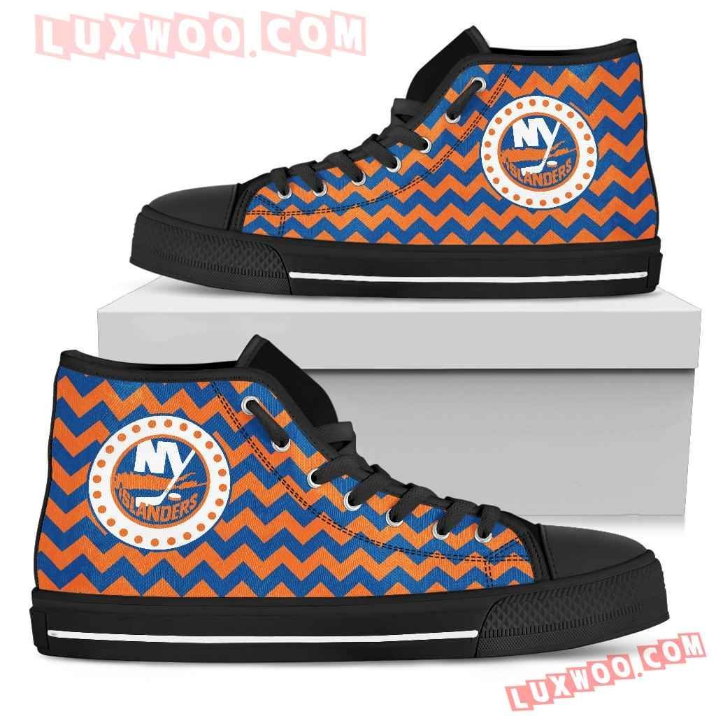 Chevron Broncos New York Islanders High Top Shoes Sport Sneakers