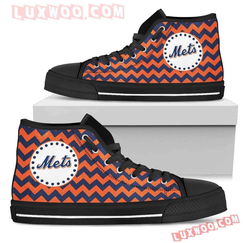 Chevron Broncos New York Mets High Top Shoes Sport Sneakers