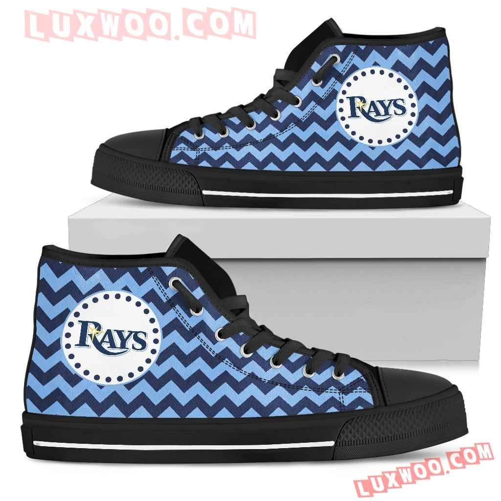 Chevron Broncos Tampa Bay Rays High Top Shoes Sport Sneakers