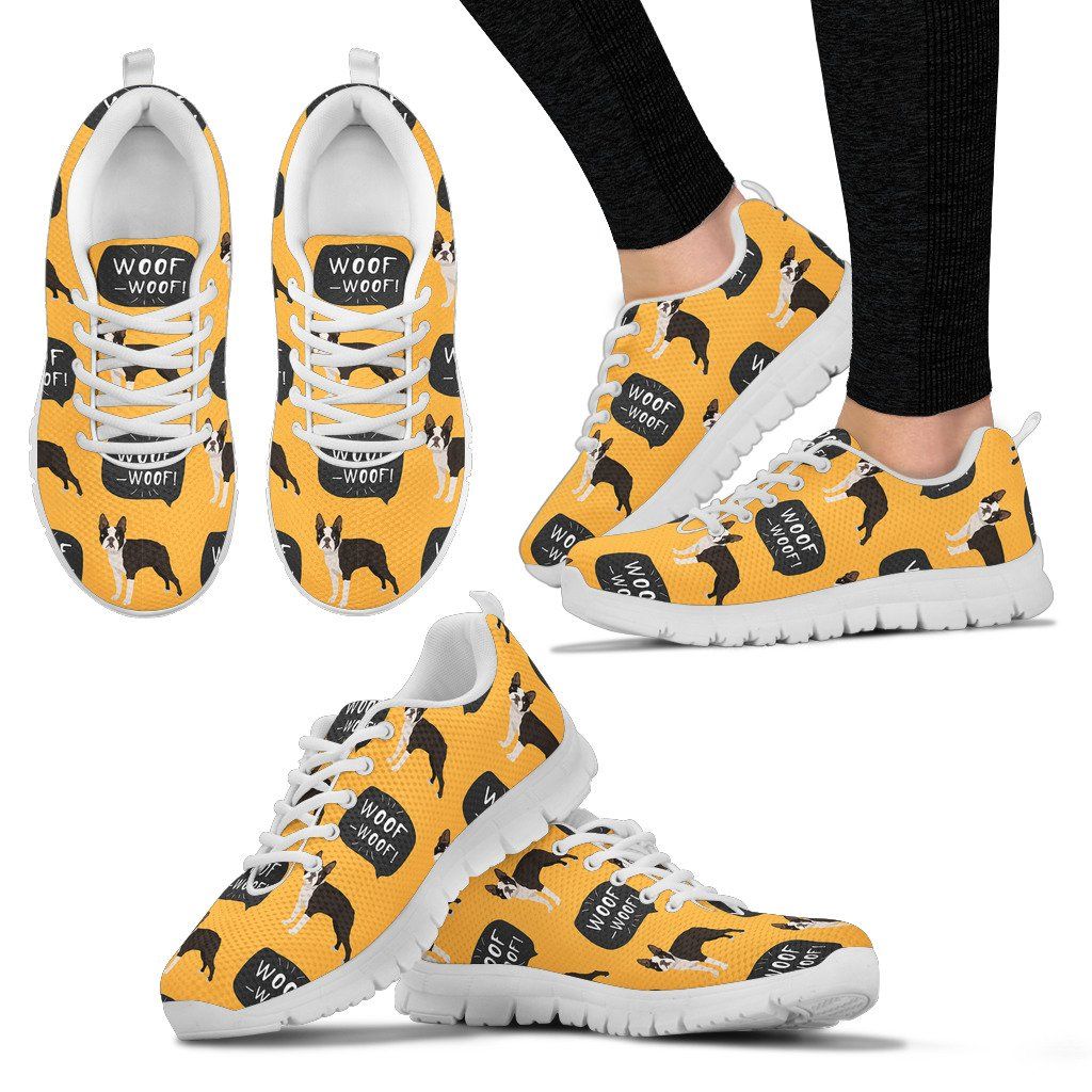 Boston Terrier Vpattern Sneakers Shoes