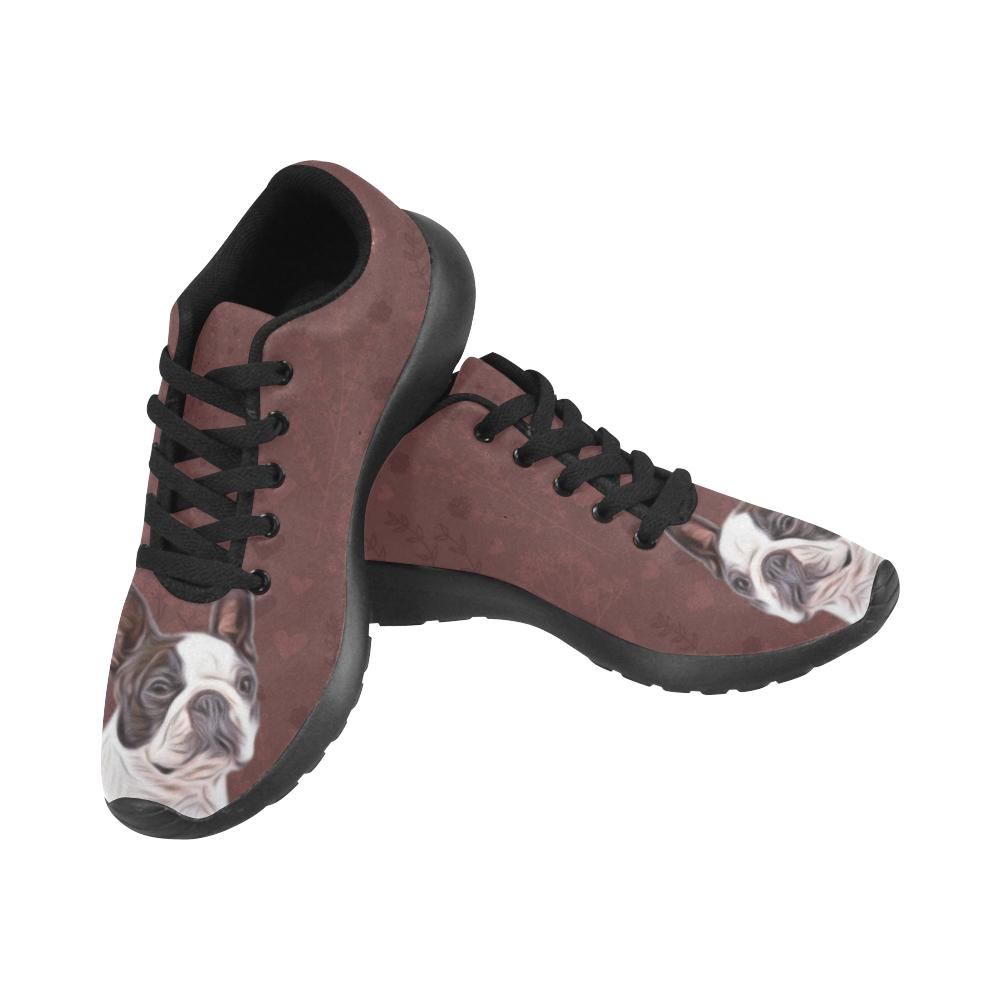 Boston Terrier Lover Black Sneakers Shoes