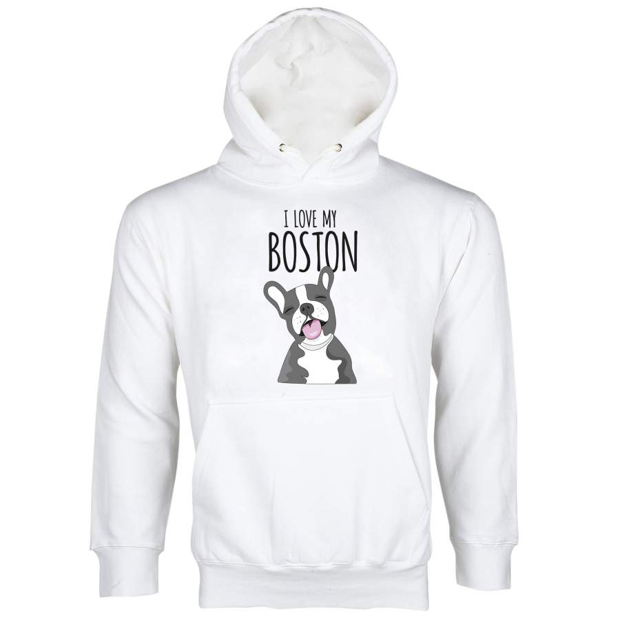 I Love My Boston Terrier Hoodie Dog Owner Hoodie Boston Terrier Owner Gifts