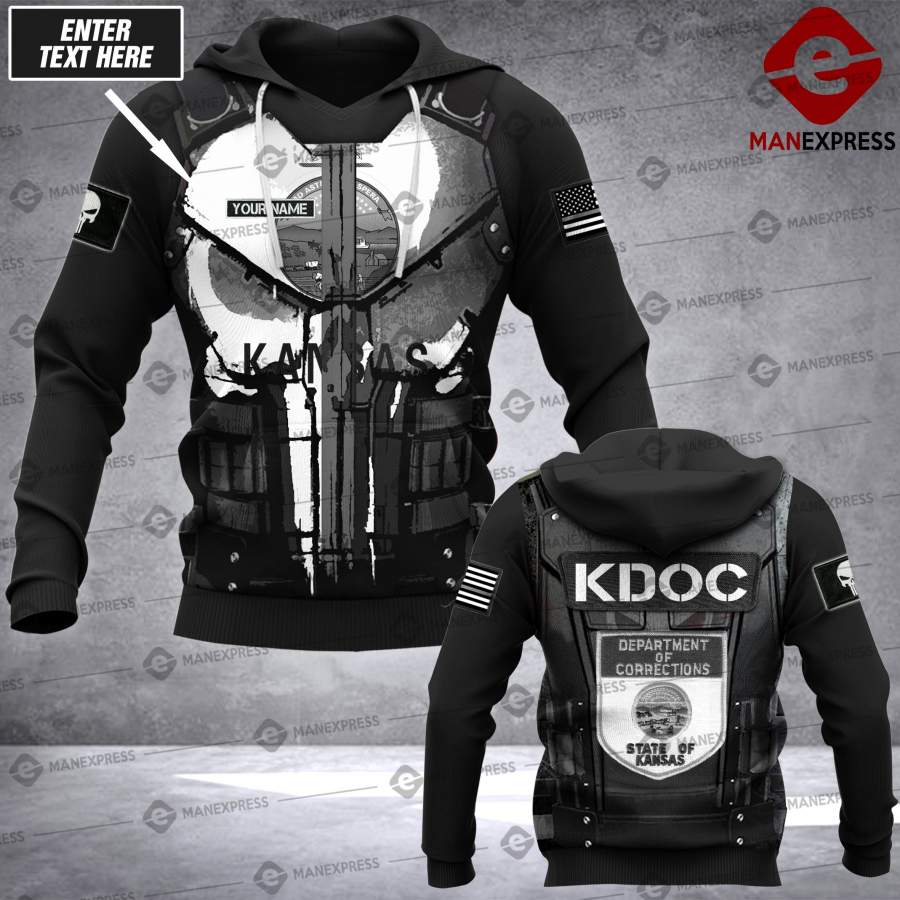 Customized Armor1 Kdoc – Kansas Department Of Corrections 3D All-over Pullover Hoodie Print Unisex Correctional Officer Lmt