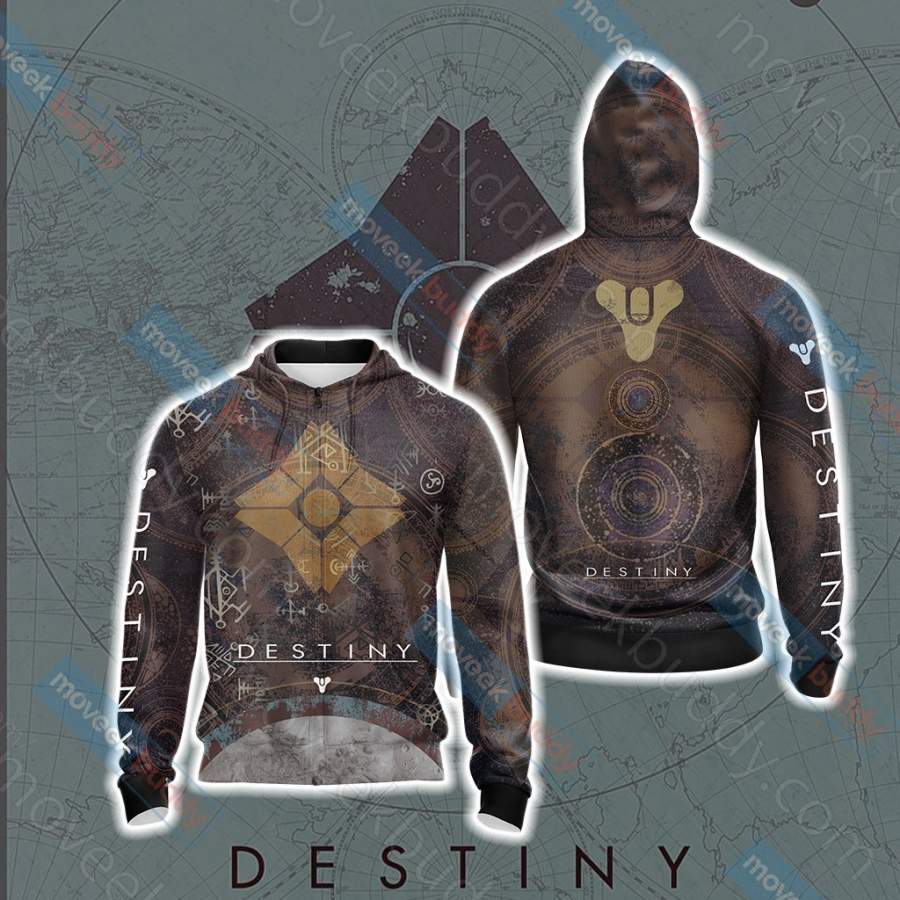 Destiny 2 Ghost Shell Zip Up All-over print unisex pullover hoodie