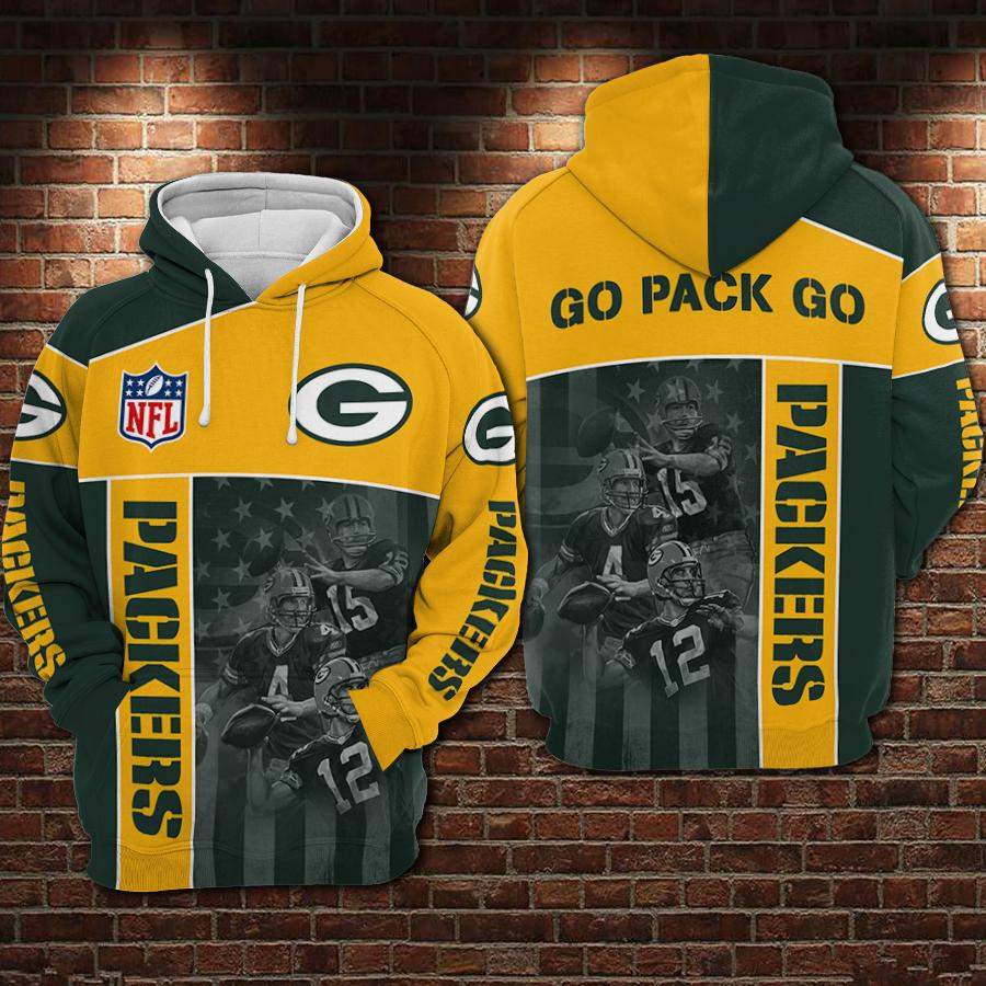 Green Bay Packers Hoodie 3D Style3047 All Over Printed