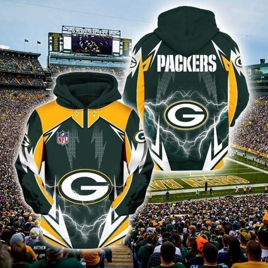 Green Bay Packers Hoodie 3D Style2960 All Over Printed