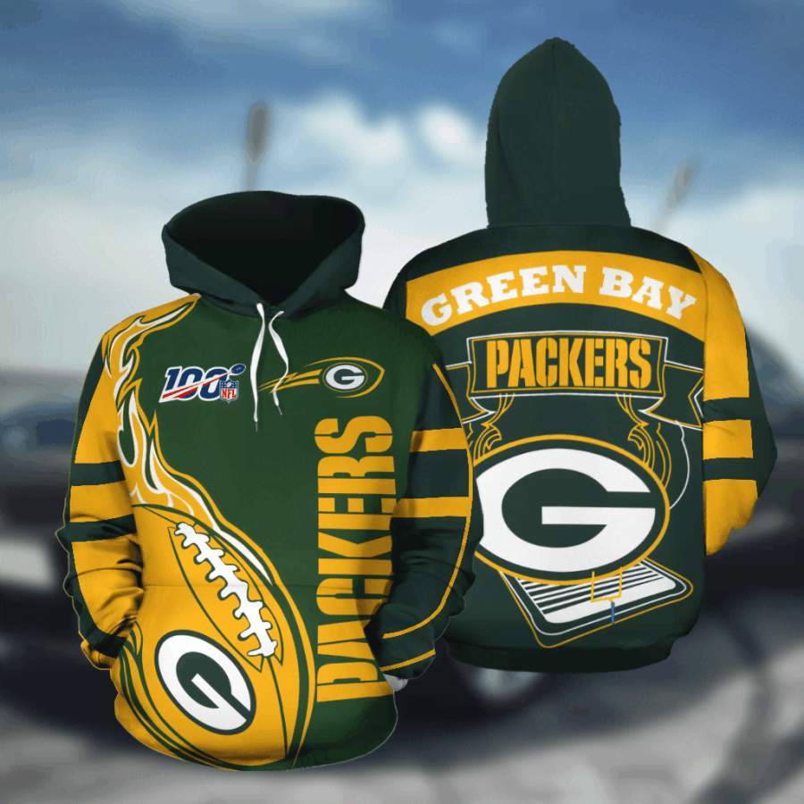 Green Bay Packers Hoodie 3D Style2953 All Over Printed