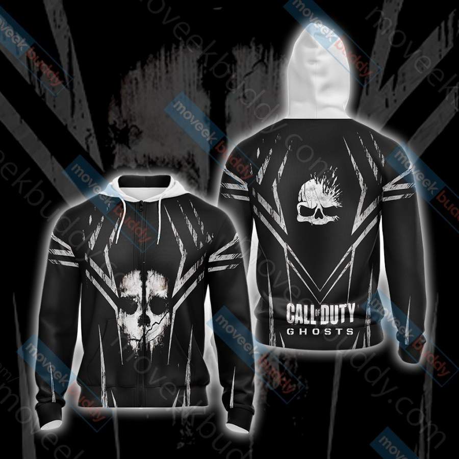 Call of Duty Ghost Zip Up All-over print unisex pullover hoodie