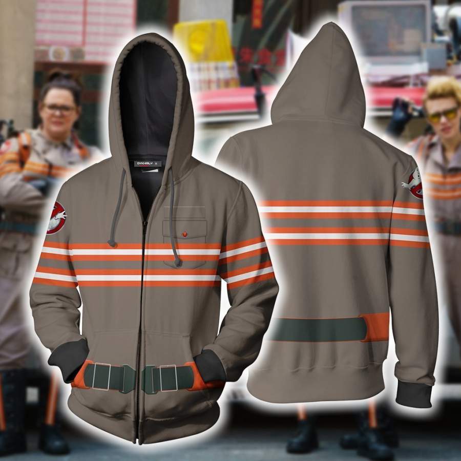 Ghostbusters Uniform Cosplay Zip Up All-over print unisex pullover hoodie