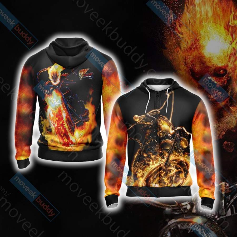 Ghost Rider Zip Up All-over print unisex pullover hoodie