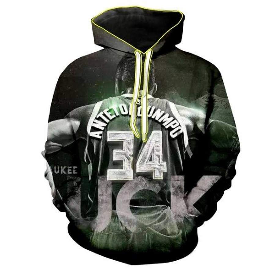 Antetokounmpo Milwaukee Bucks 34Th Hoodie Unisex 3D All Over Print