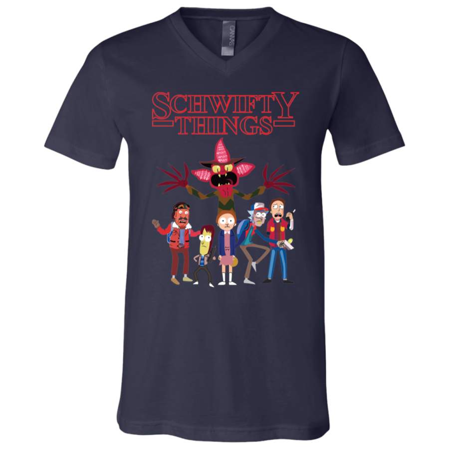 Rick And Morty Stranger things Parody Unisex V-Neck