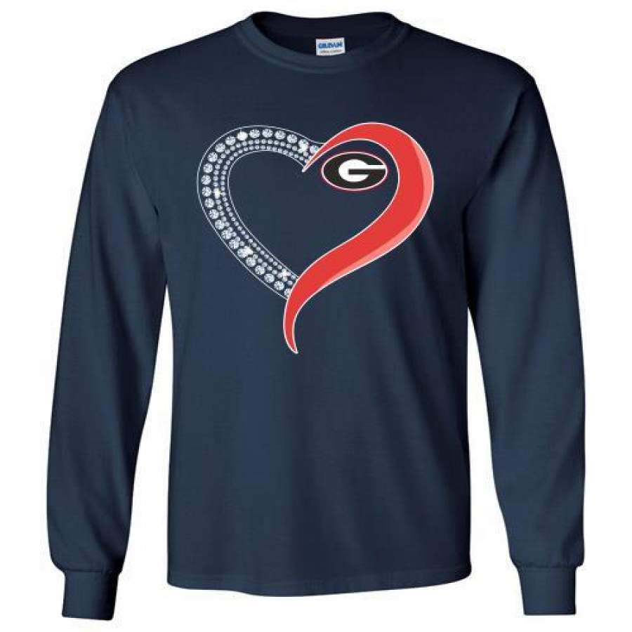 Georgia Bulldogs in diamond heart Long Shirt