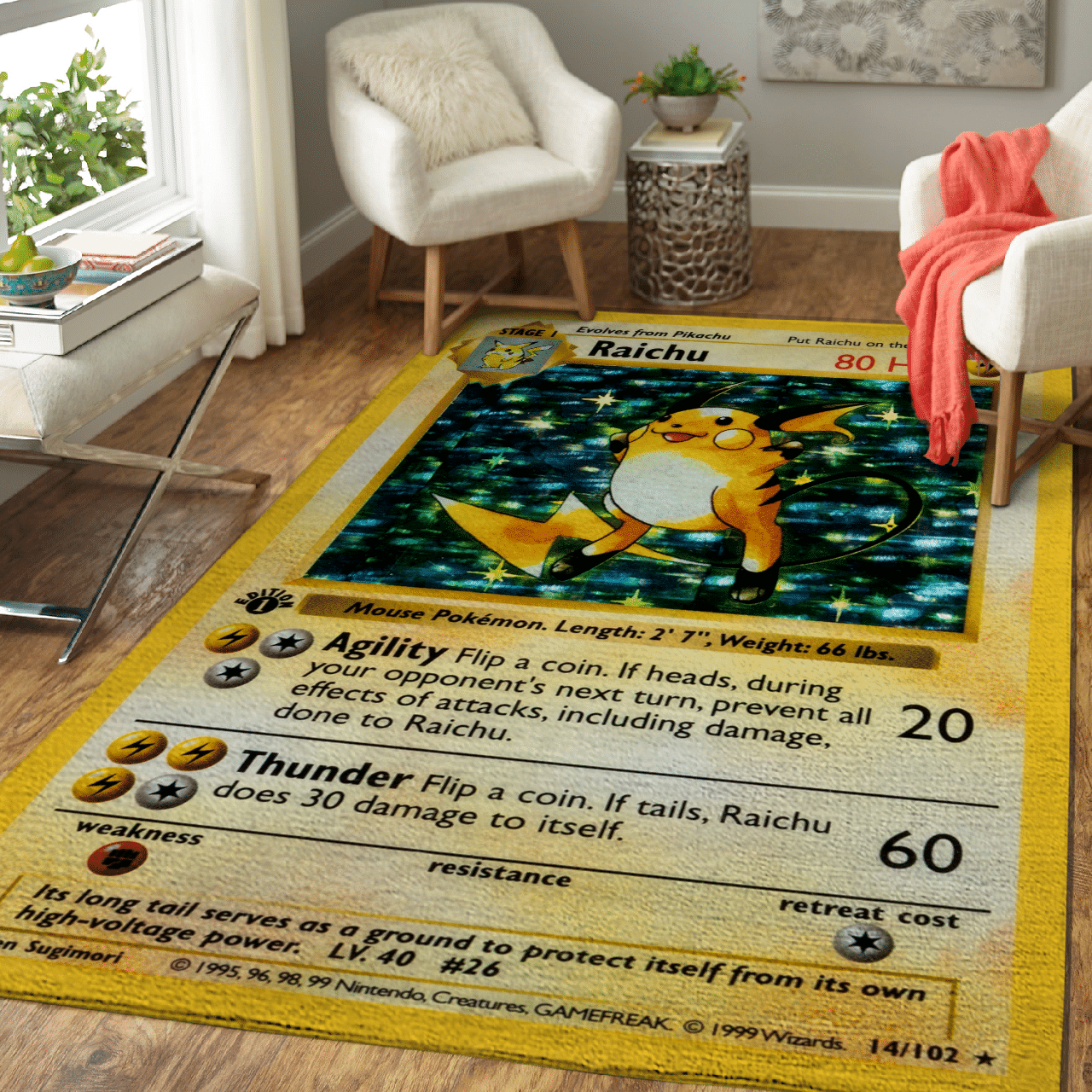 POKEMON RAICHU 1ST EDITION RUG