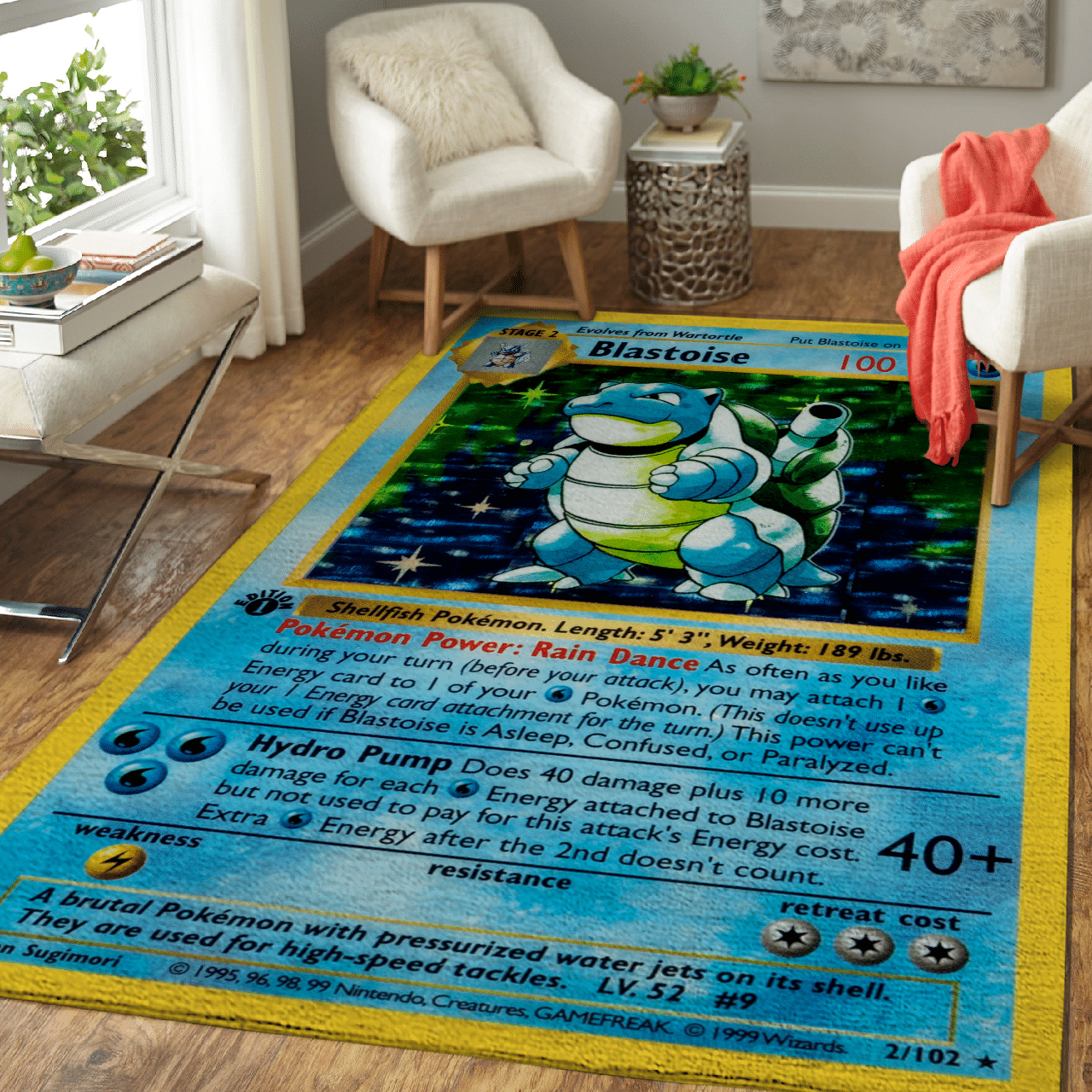 POKEMON BLASTOISE 1ST EDITION RUG