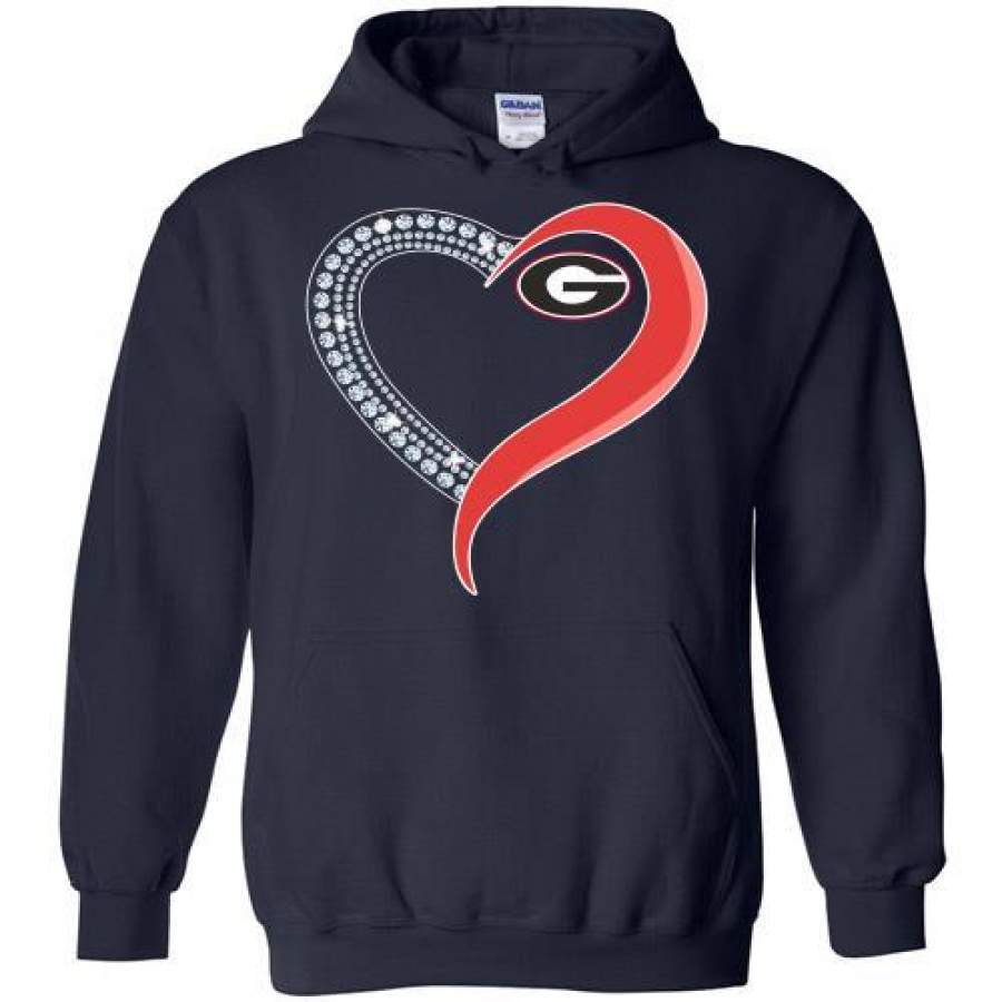 Georgia Bulldogs in diamond heart Hoodie