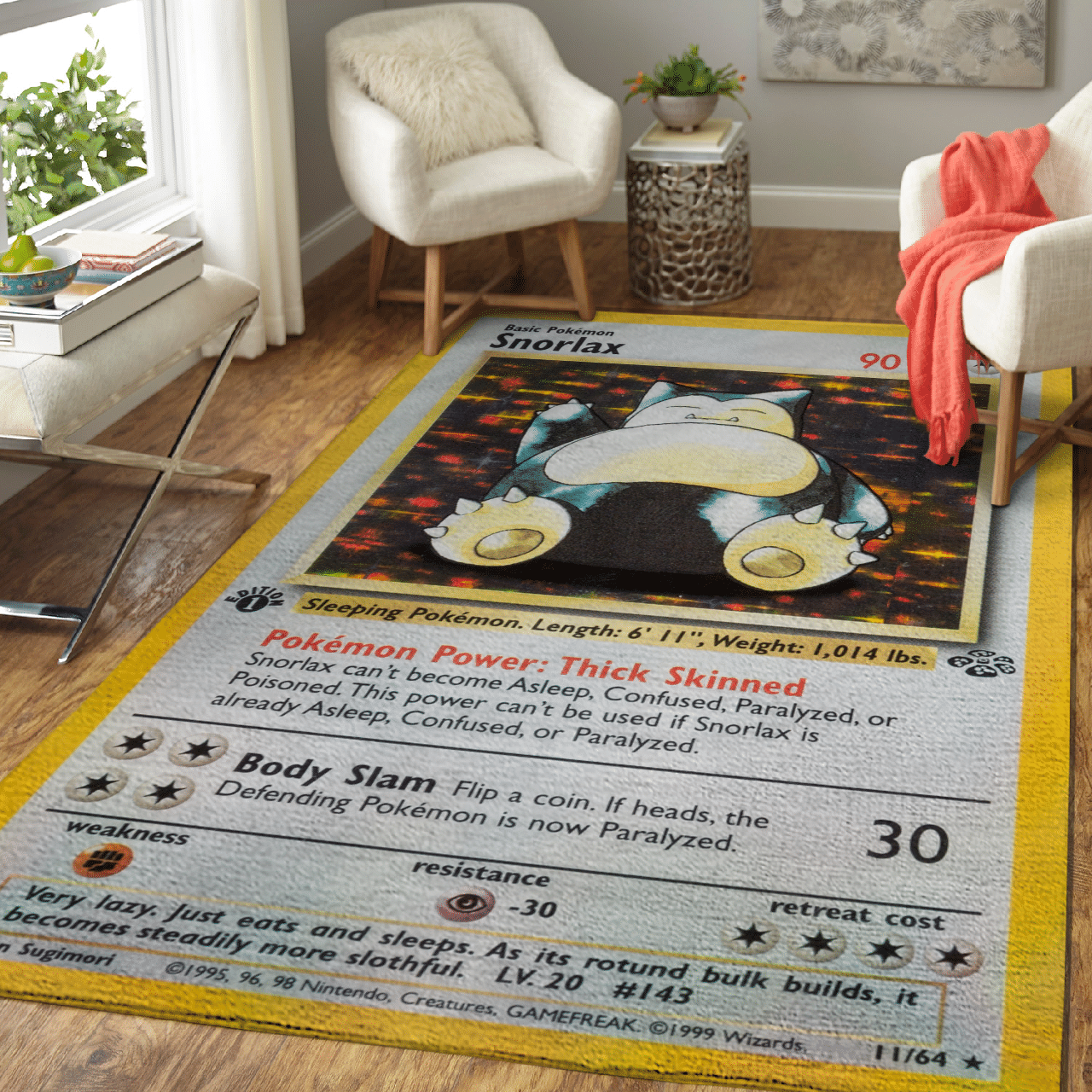 POKEMON SNORLAX 1ST EDITION RUG