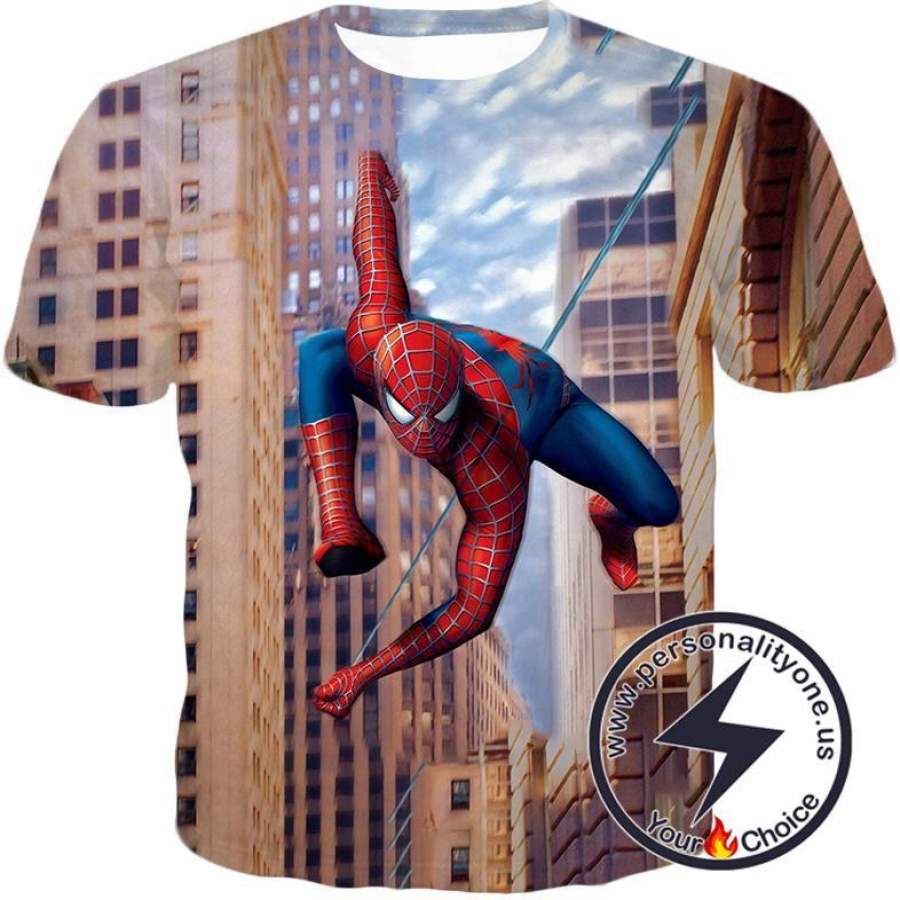 Best New York Hero Spiderman Hd Action Print T-Shirt for Men/Woman