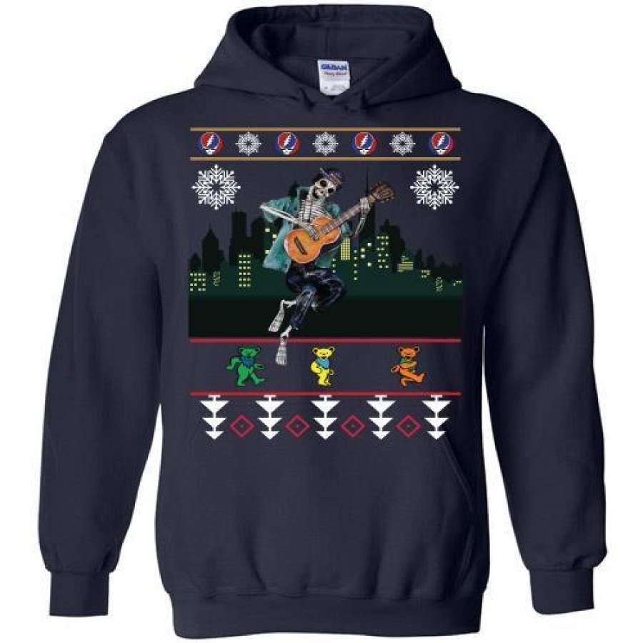 Grateful Dead Skeleton Guitarist Christmas Hoodie