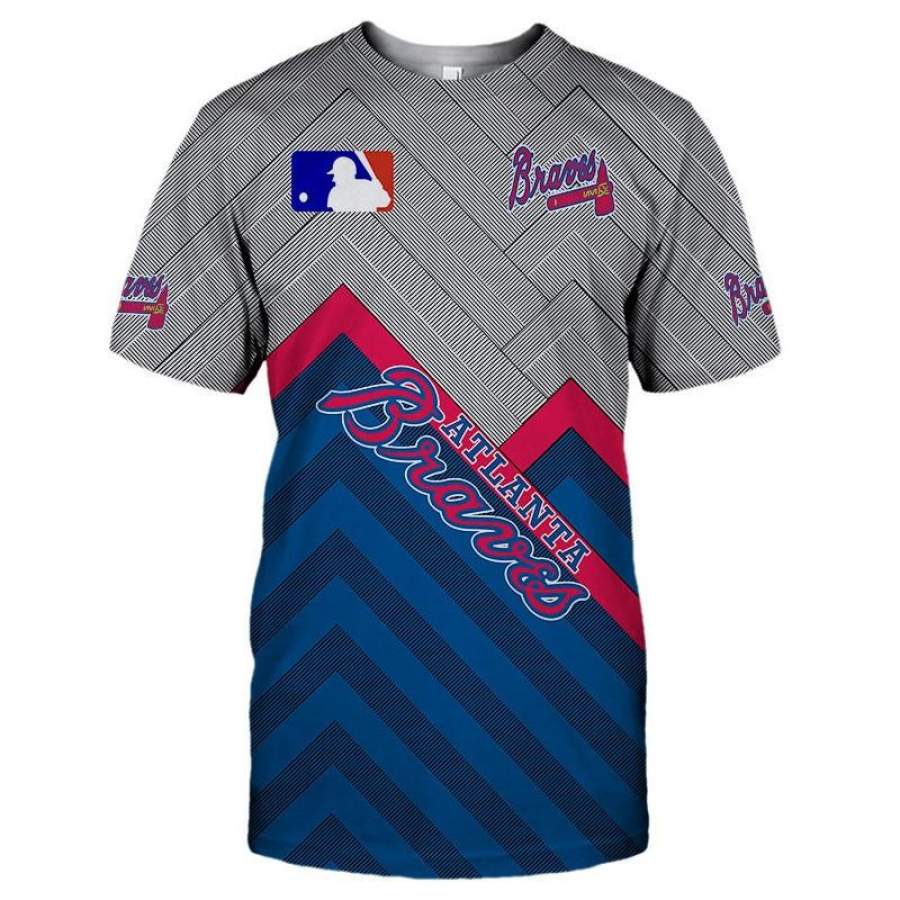 Atlanta Braves T-Shirt 3D All Over Print Custom 3D Atlanta Braves Graphic Printed 3D T-Shirt 3D All Over Print All Over Print Tee For Men For Women