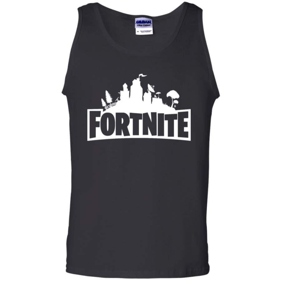 Fortnite Battle Royale Skyline logo black Tank Top