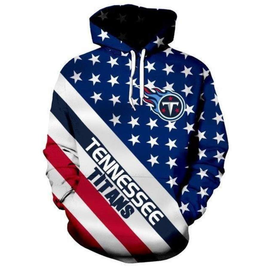 American Flag Tennessee Titans Hoodie Unisex 3D All Over Print