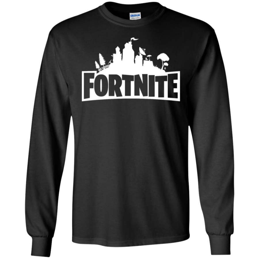 Fortnite Battle Royale Skyline logo black Long T-Shirt