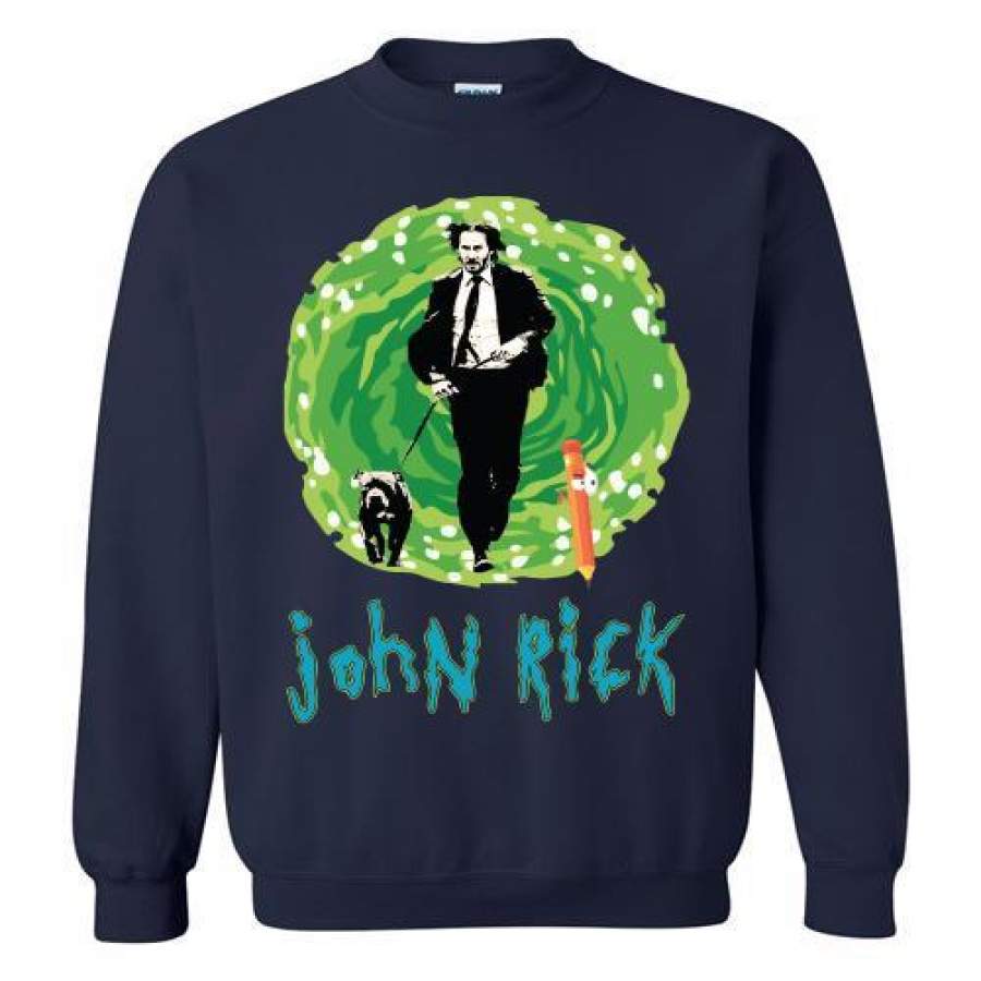 John Rick John Wick Rick And Morty Crossover Sweatshirt