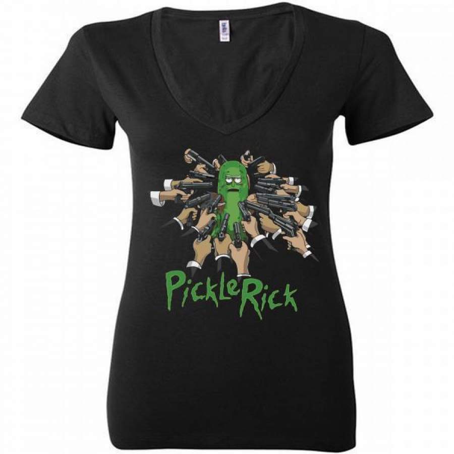 Rick and Morty Pickle Rick John Wick Solenya Ladies Deep V-Neck