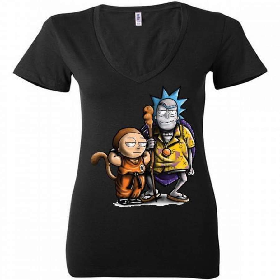 Rick and Morty X Dragon Ball Ladies Deep V-Neck