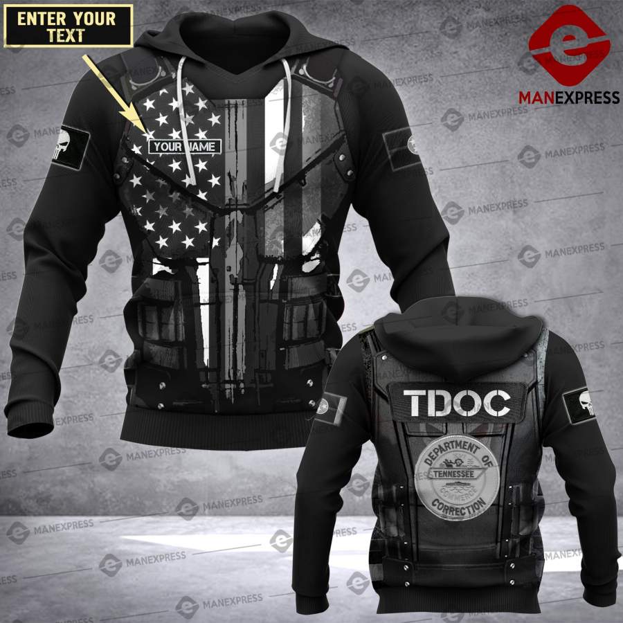 Customized Us Armor Tdoc – Tennessee Department Of Correction 3D All-over Pullover Hoodie Print Unisex Correctional Officer Lmt