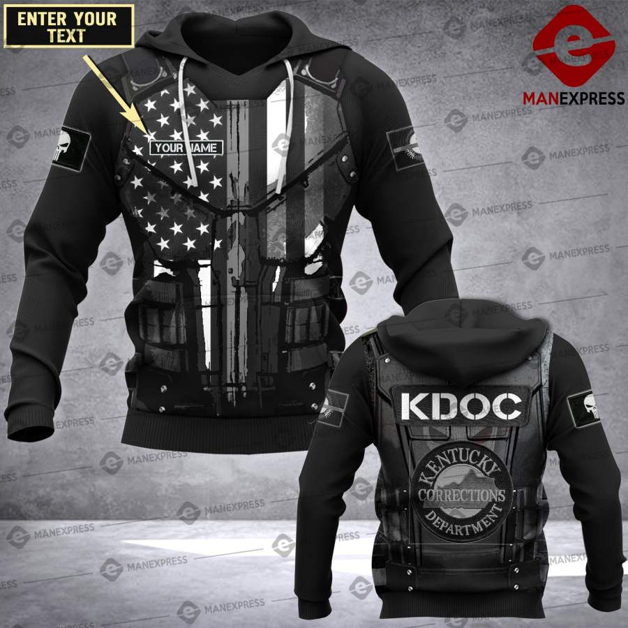 Customized Us Armor Kdoc – Kentucky Department Of Corrections 3D All-over Pullover Hoodie Print Unisex Correctional Officer Lmt