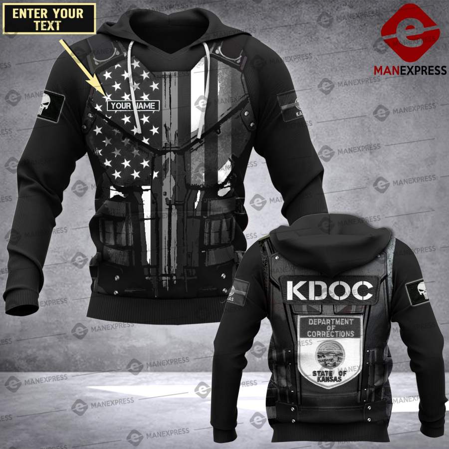 Customized Us Armor Kdoc – Kansas Department Of Corrections 3D All-over Pullover Hoodie Print Unisex Correctional Officer Lmt