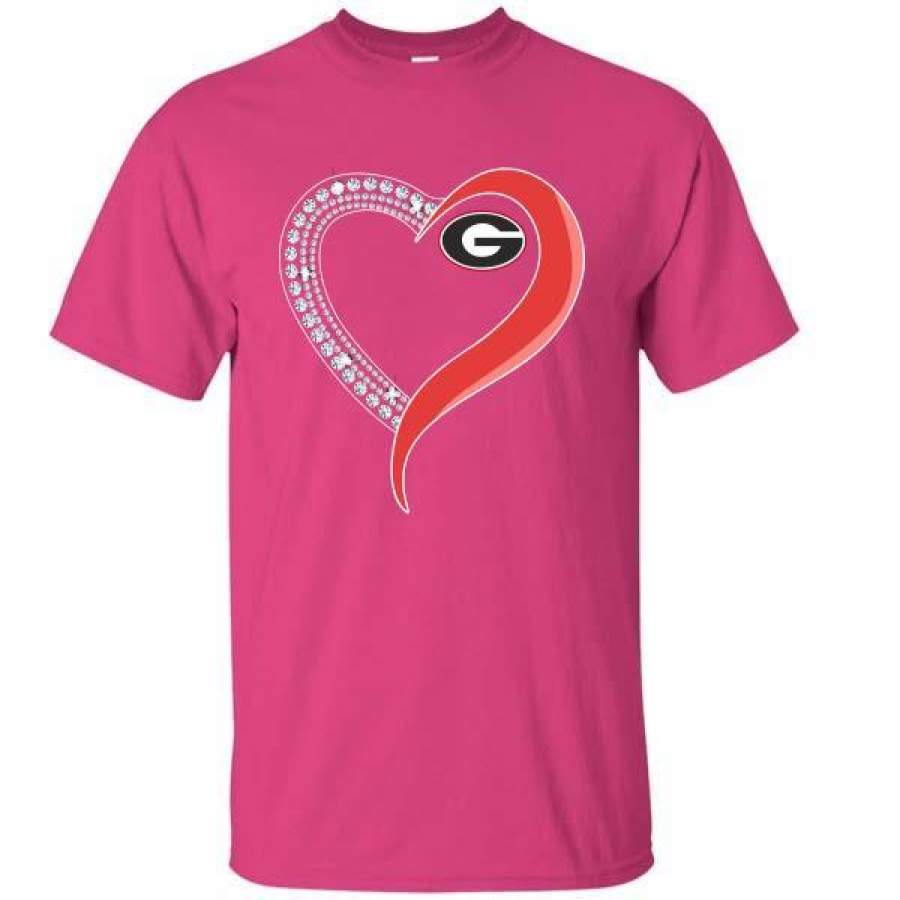 Georgia Bulldogs in diamond heart T-Shirt