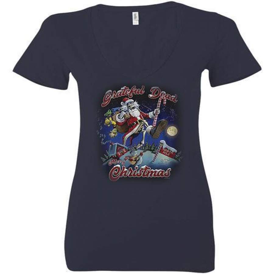 Grateful Dead Christmas Sweatshirt Cool Christmas Ladies Deep V-Neck