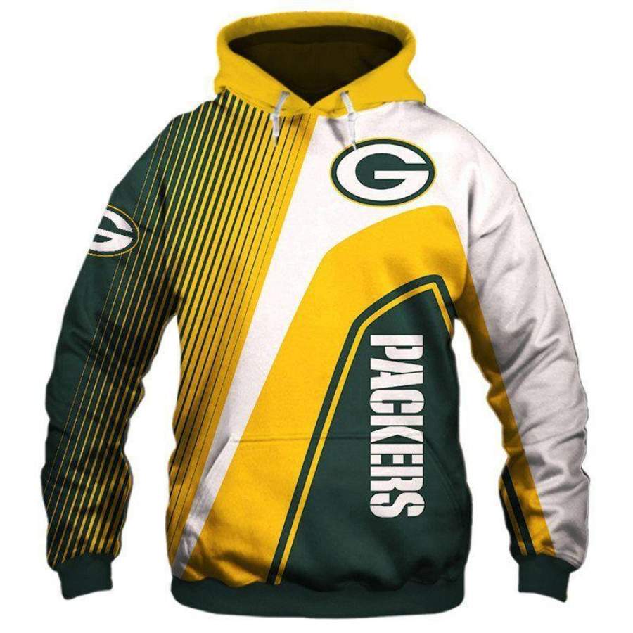 Green Bay Packers Zip Hoodie 3D Style1182 All Over Printed