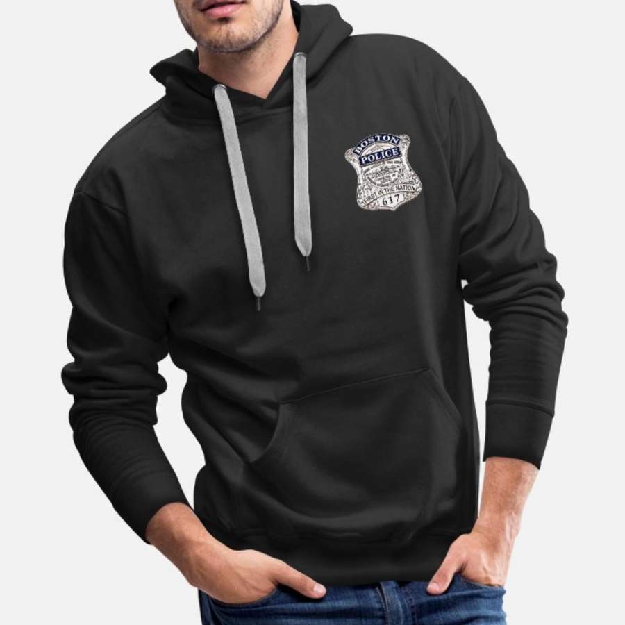 Boston Police Badge Hoodie All Over Printed